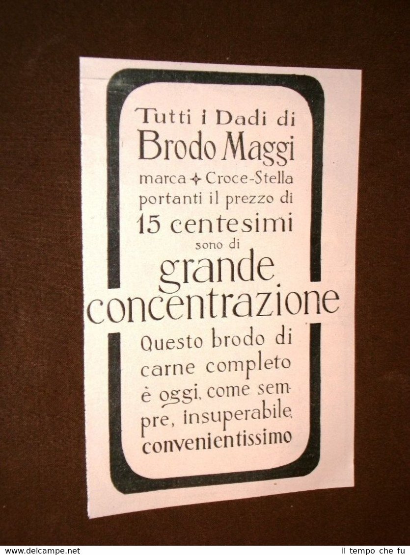 Pubblicità dei primi del 1900 Brodo Maggi Croce Stella