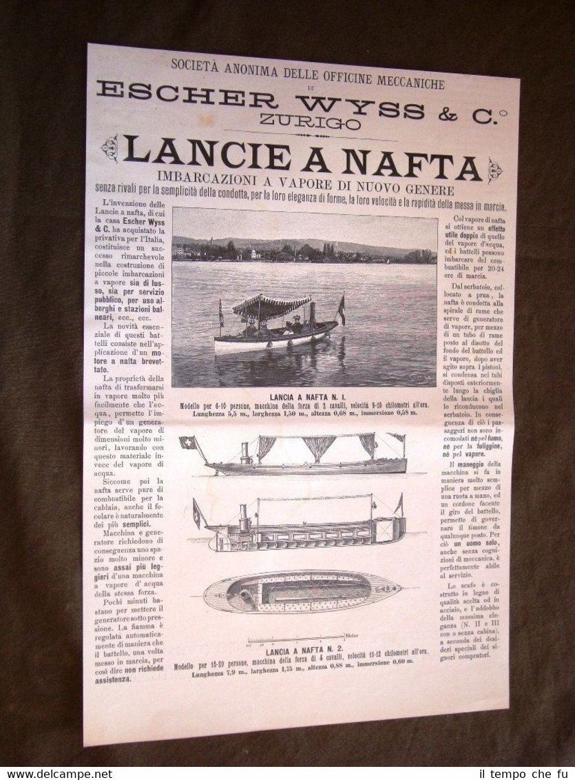 Pubblicità dei primi del 1900 Officine meccaniche Escher Wyss & …