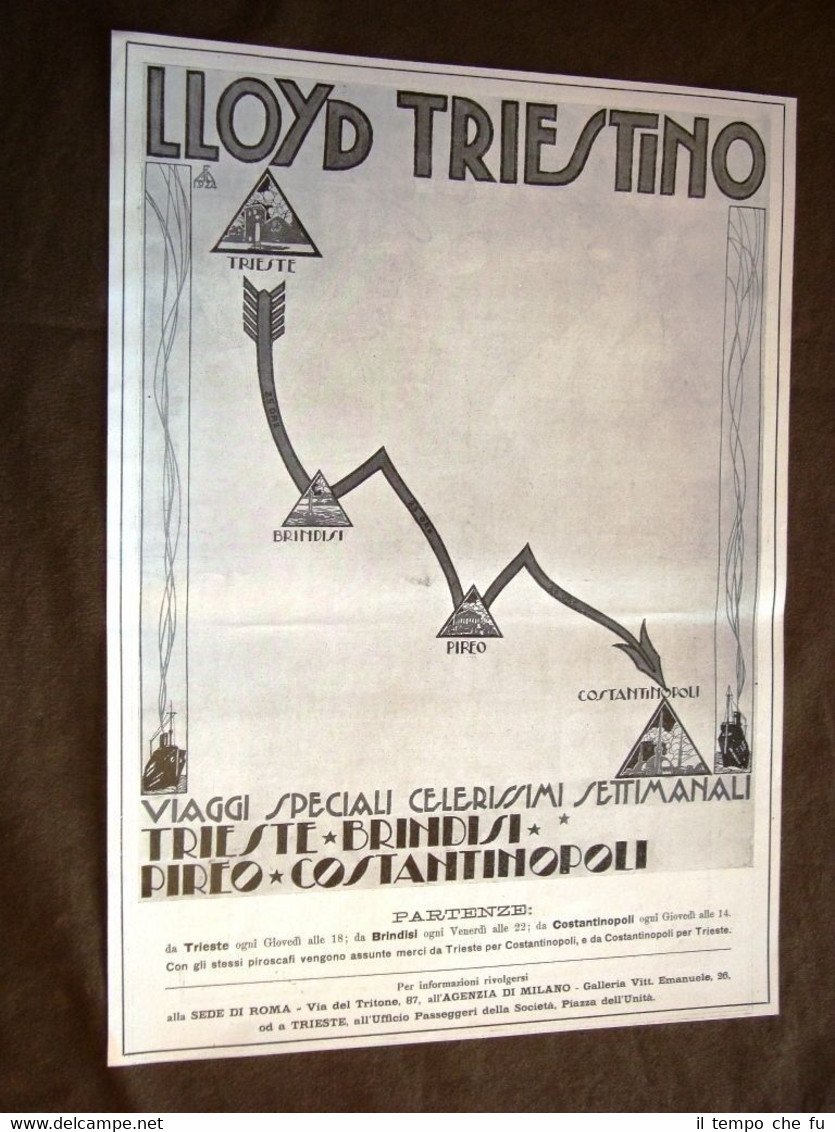 Pubblicità dei primi del 1900 Società di navigazione Loyd Triestino
