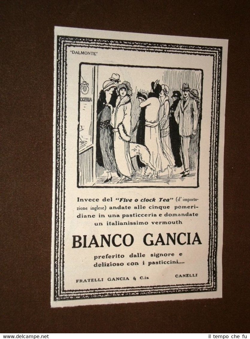 Pubblicità dei primi del 1900 Vermouth Bianco Gancia - Canelli
