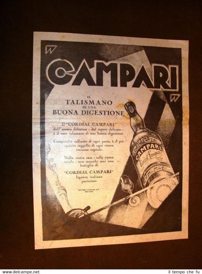 Pubblicità dei primi del '900 Campari Talismano di buona digestione