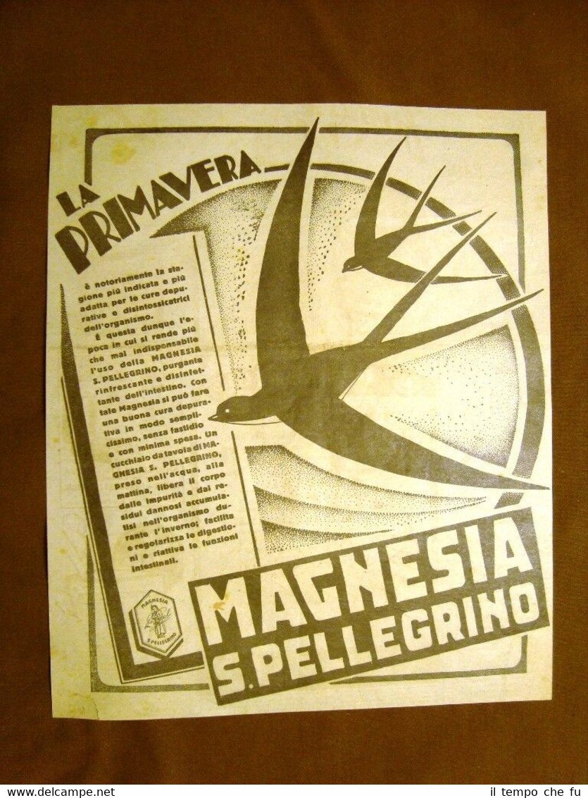 Pubblicità dei primi del '900 Magnesia San Pellegrino Digestivo La …