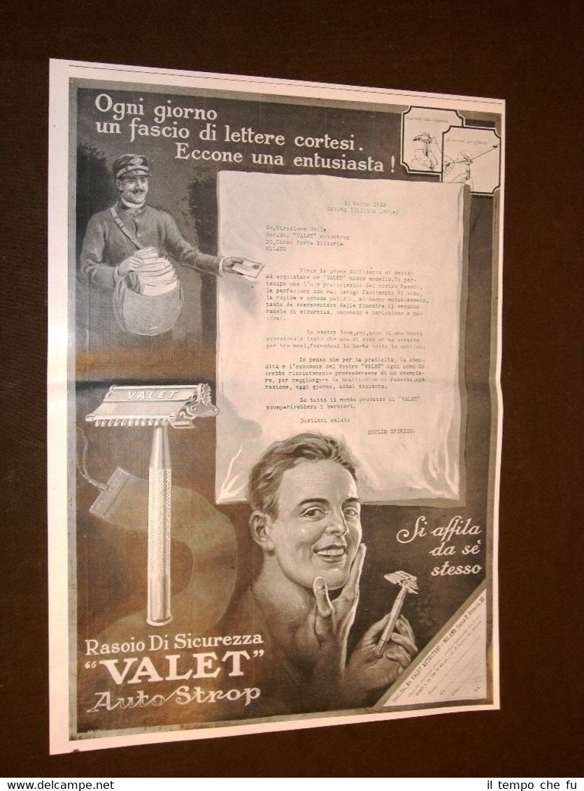 Pubblicità dei primi del '900 Rasoio di sicurezza Valet e …