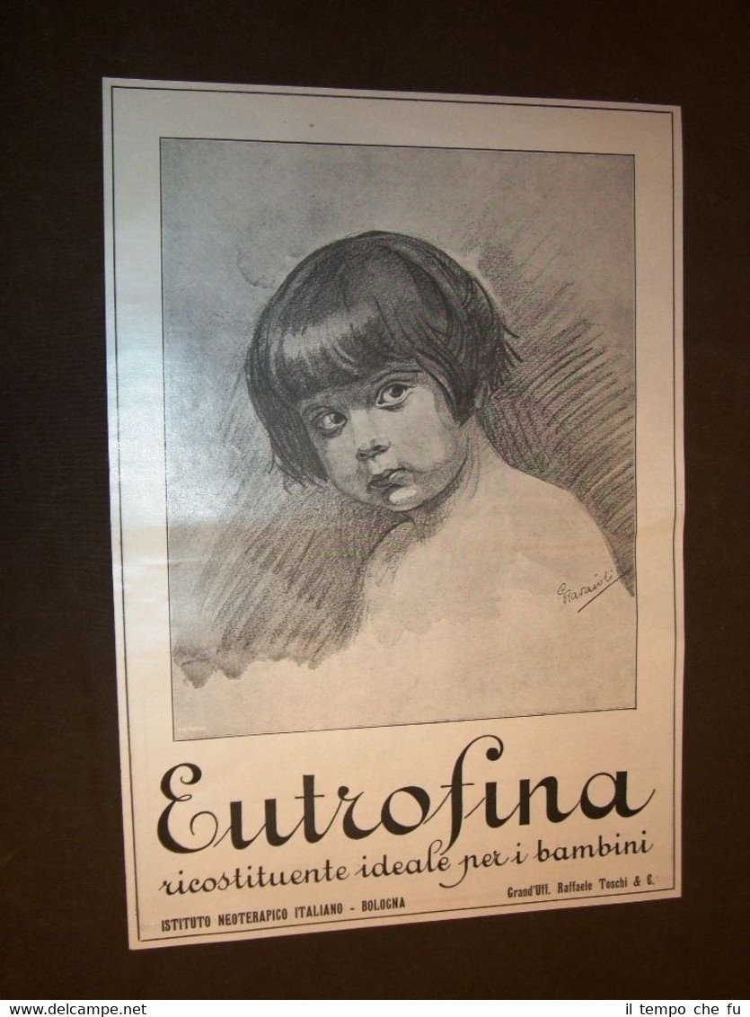 Pubblicità dei primi del '900 Ricostituente Eutrofina - Raffaele Toschi …