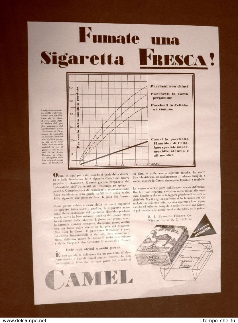 Pubblicità dei primi del '900 Sigarette Camel Nuovo pacchetto humidor | Immagine principale