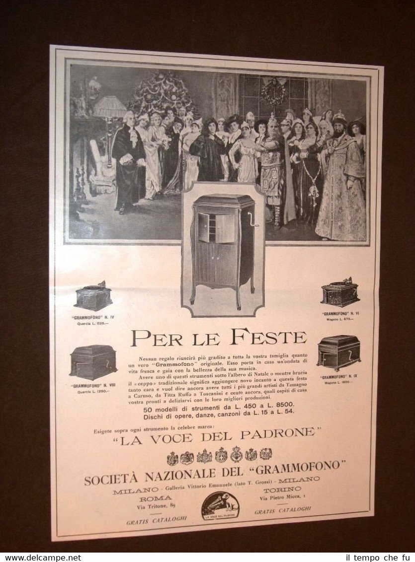 Pubblicità dei primi del '900 Società nazionale del grammofono + …