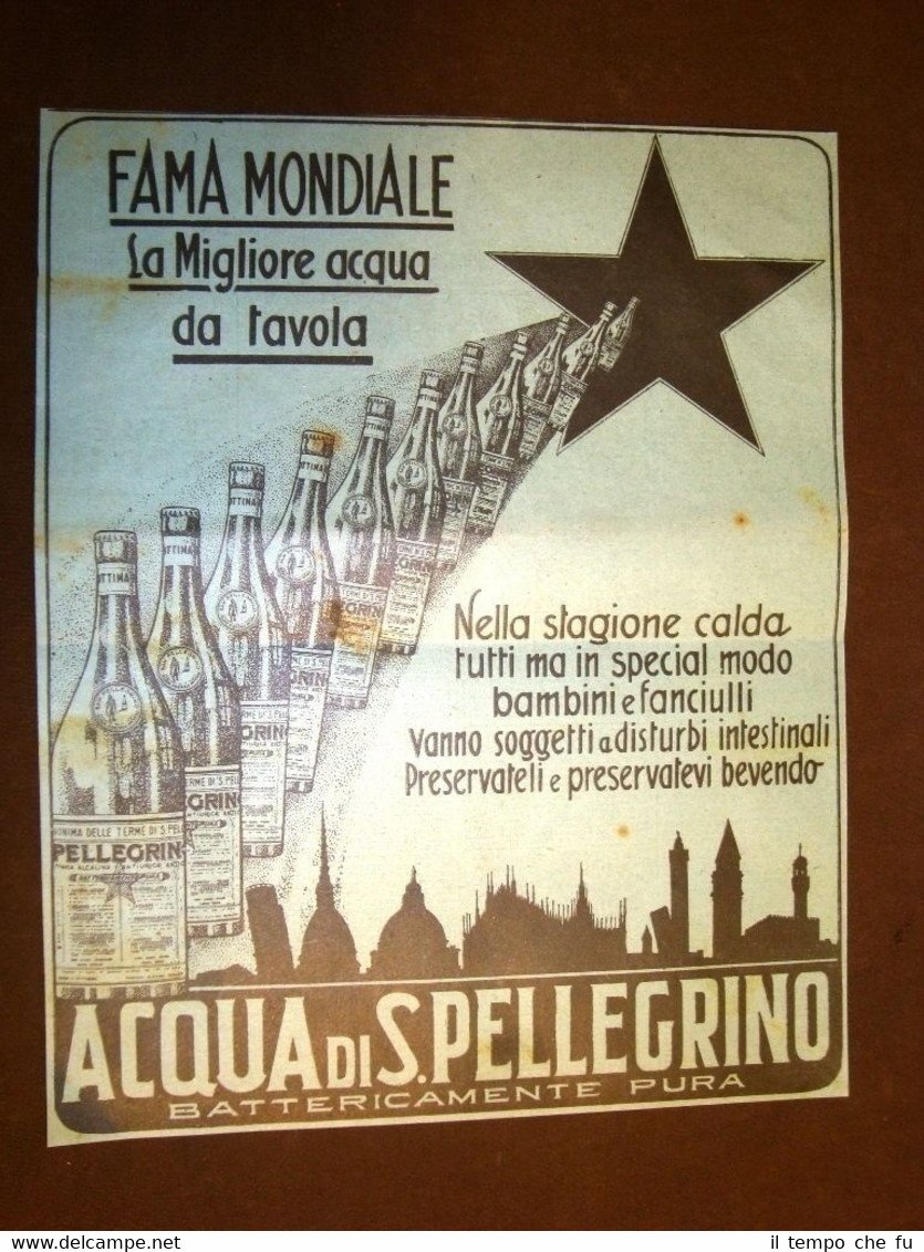 Pubblicità del 1908 Acqua San Pellegrino Battericamente pura #3
