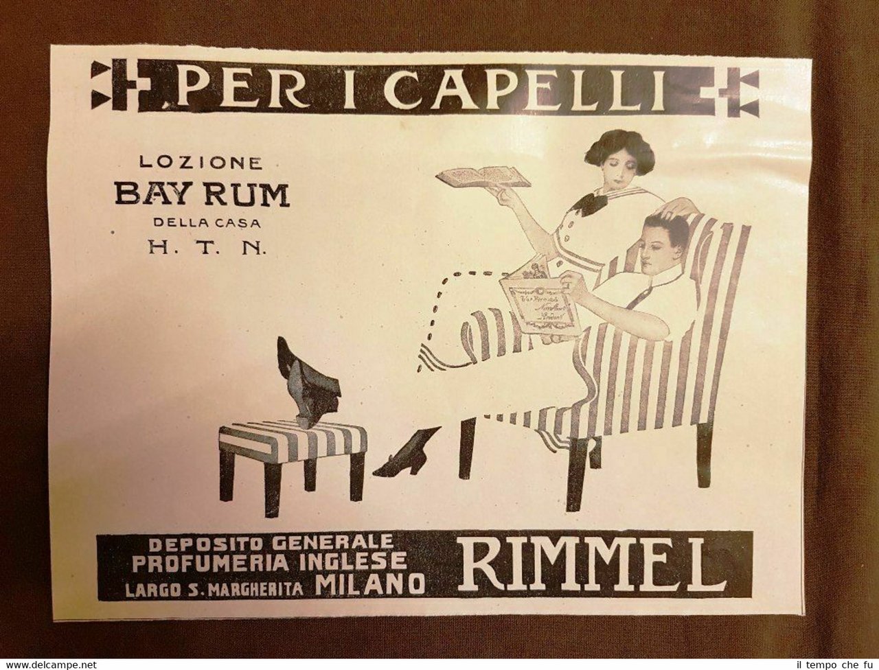 Pubblicità del 1915 Lozione Bay Rum H.T.N. Rimmel e Continental …