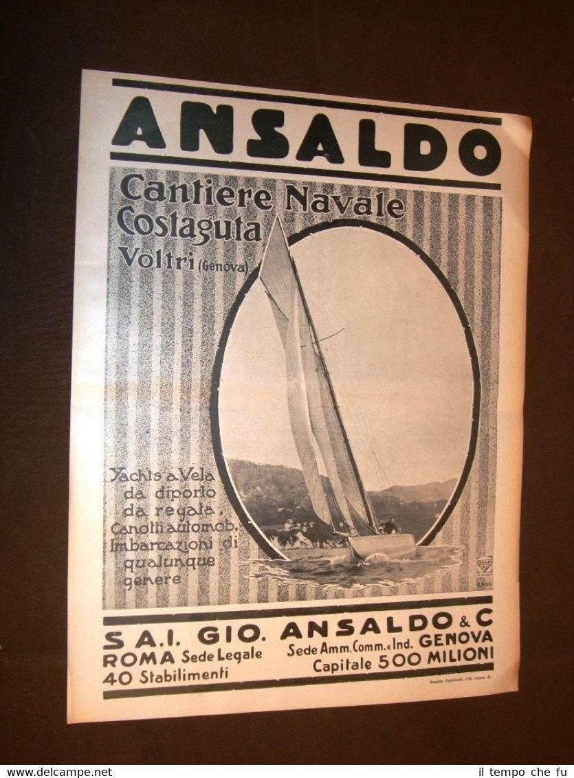 Pubblicità del 1920 Acciaierie e fonderie d'acciaio Ansaldo Tema #014