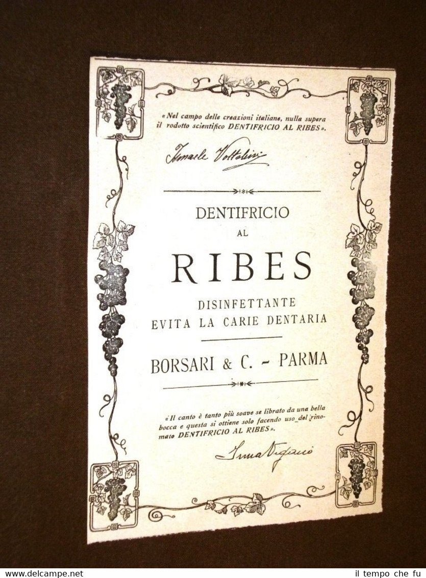 Pubblicità del 1920 Dentifricio al ribes Borsari & C. di …