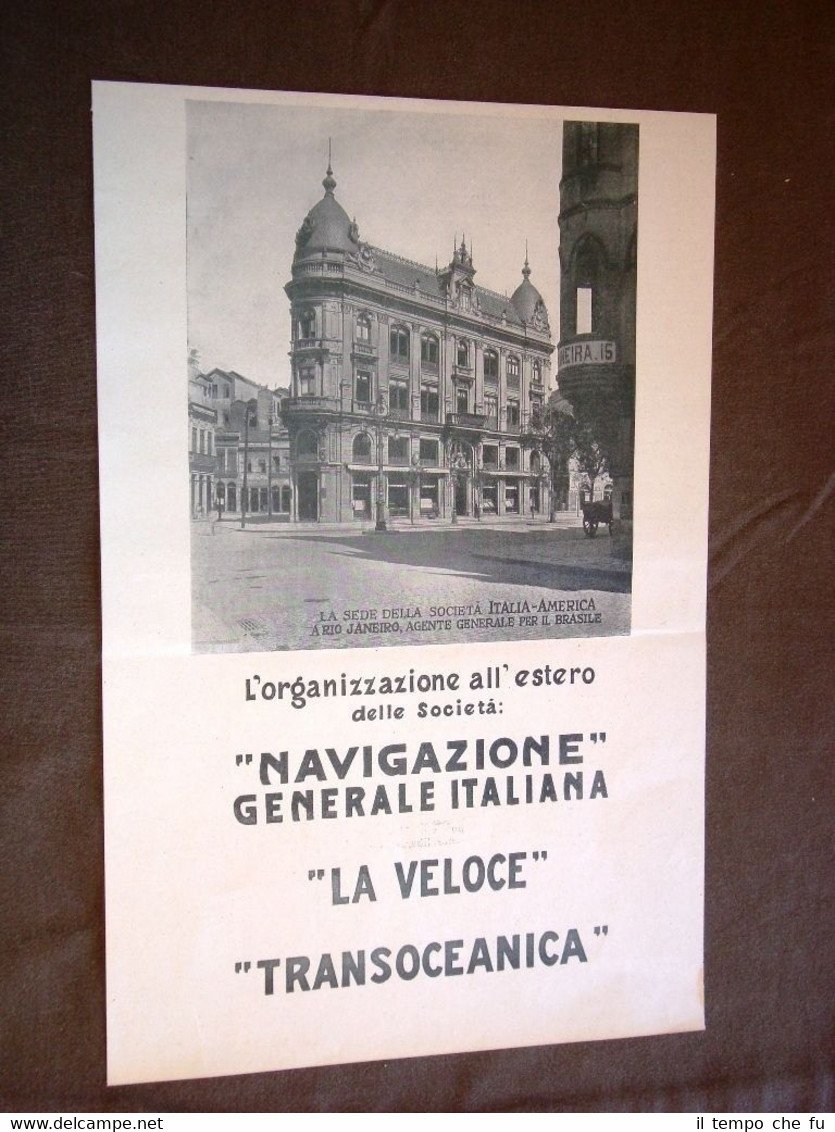 Pubblicità del 1920 Navigazione Generale Italiana La sede di Rio … | Immagine principale