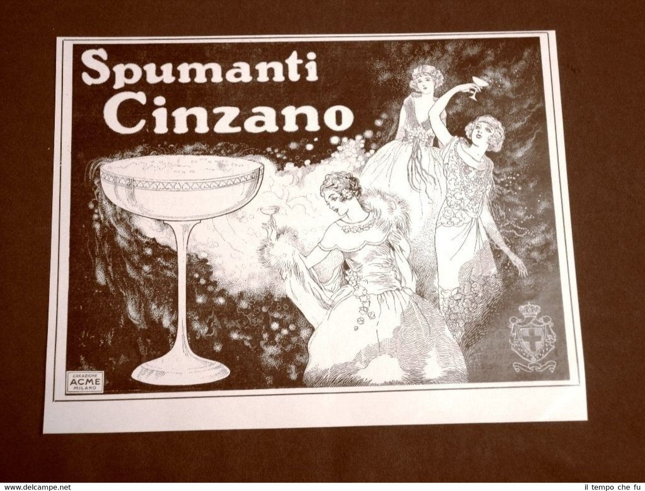 Pubblicità del 1924 Spumante Cinzano Creazione ACME Milano