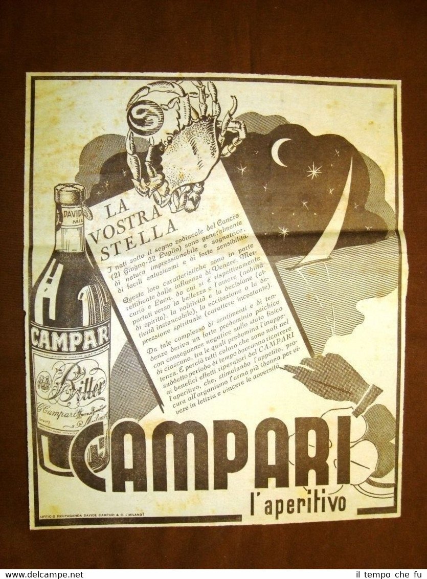 Pubblicità del 1941 Aperitivo Campari La vostra stella | Immagine principale