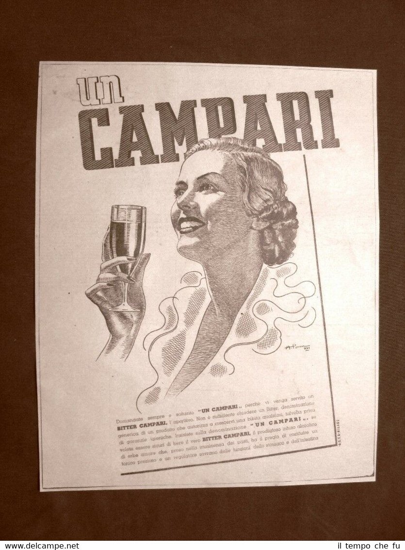 Pubblicità del 1945 Bitter Campari Domandate solo quello Davide C. …
