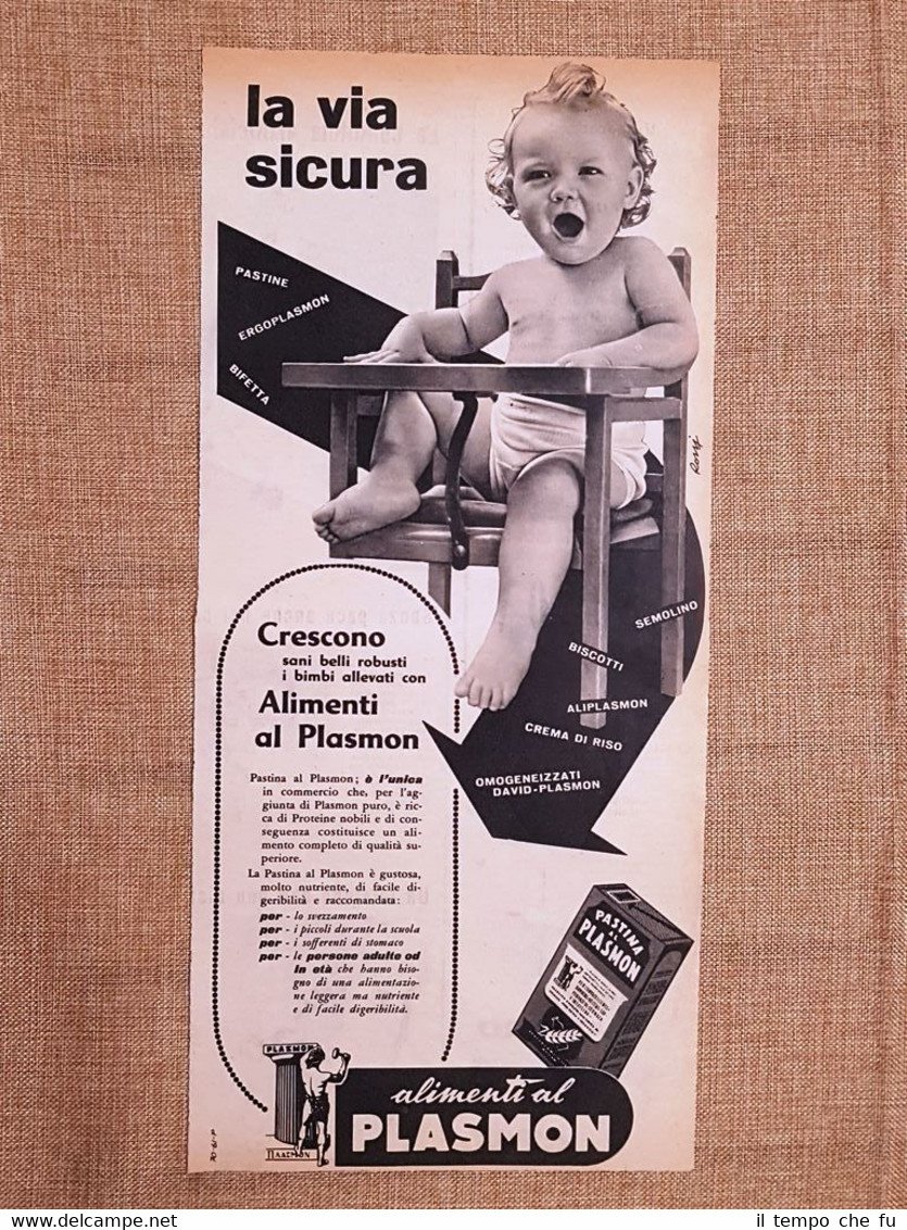 Pubblicità del 1961 Alimenti al Plasmon Plastina per bambini