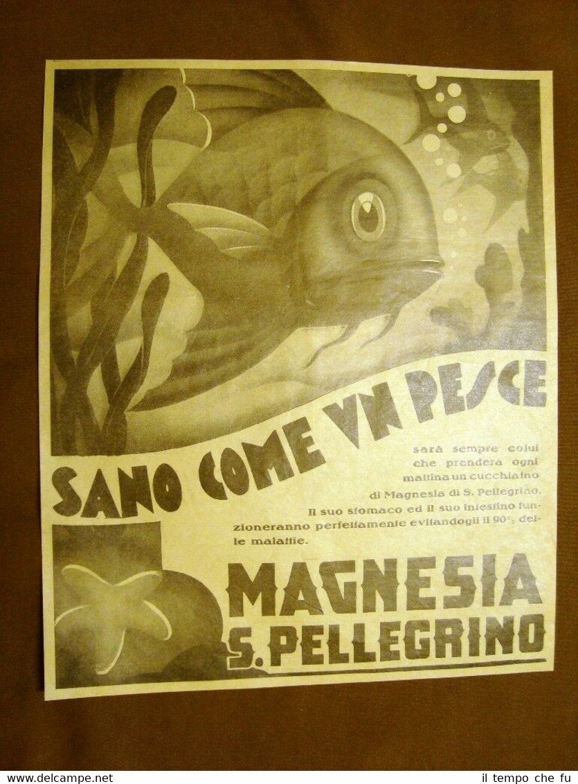 Pubblicità primi del 1900 Magnesia San Pellegrino Digestivo Sano come …