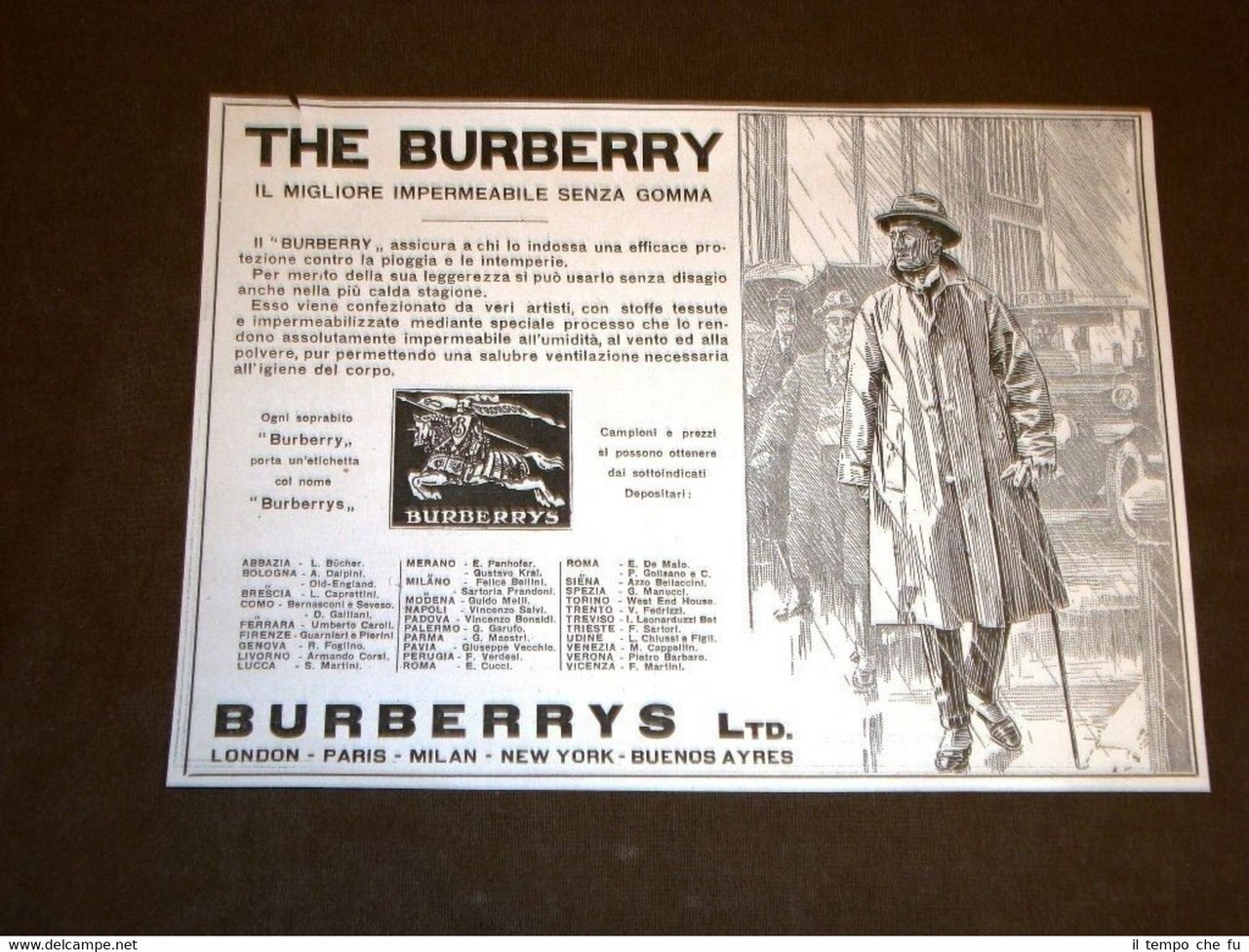 Pubblicità primi del '900 Impermeabile The Burberrys e Crociere Stella … | Immagine principale