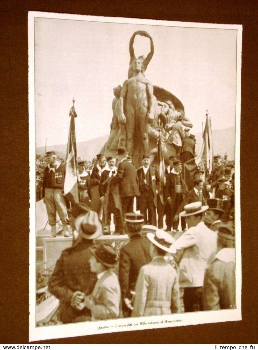 Quarto 1915 Cerimonia per inaugurazione monumento Mille Garibaldi I Superstiti