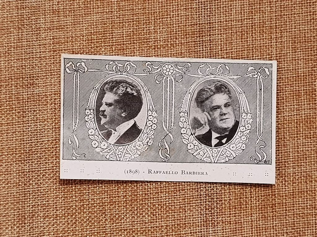 Raffaello Barbiera Ritratto in due età differenti Stampa del 1929