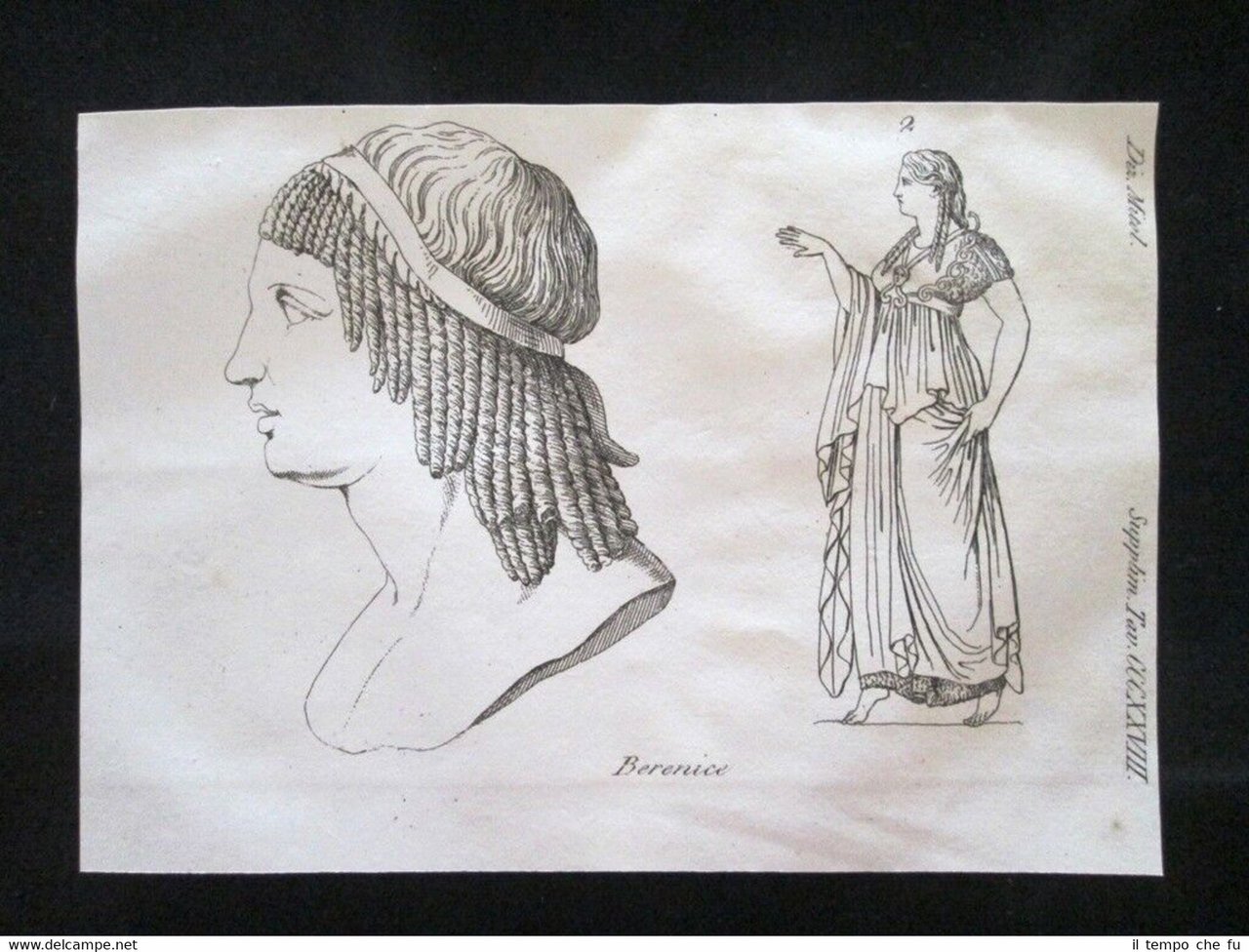 Raffigurazioni di Berenice Incisione all'acquaforte del 1820 Mitologia Pozzoli | Immagine principale