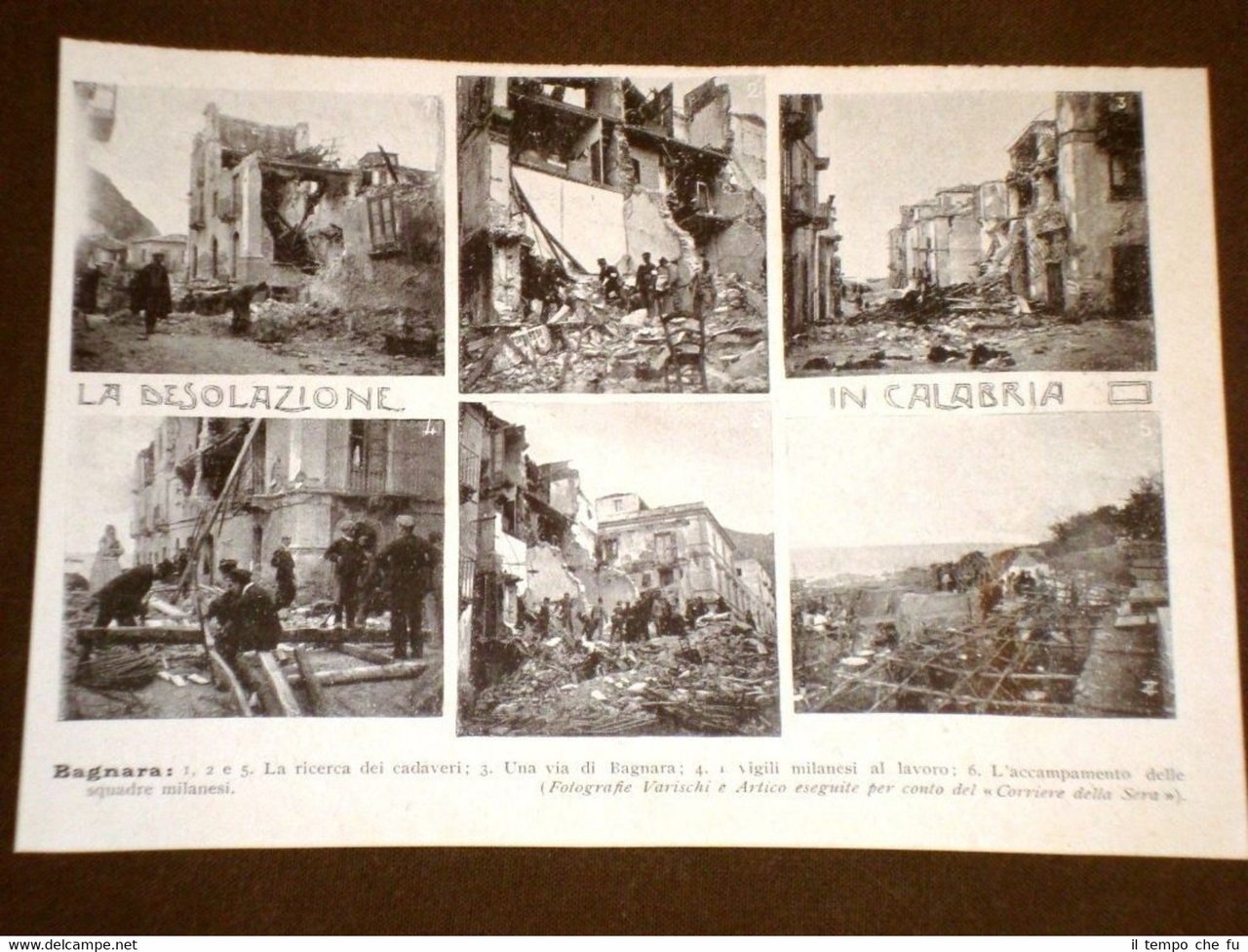 Rara stampa dei primi del 1900 Desolazione in Calabria dopo … | Immagine principale