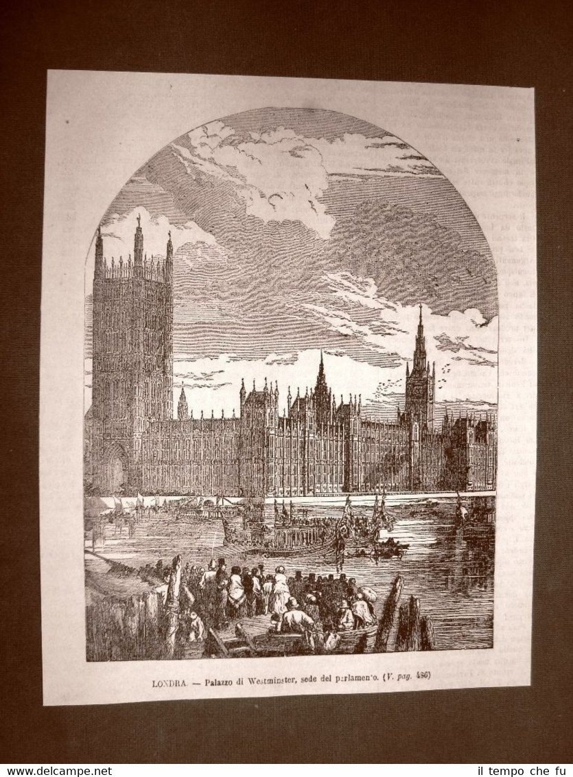 Rara veduta del Palazzo di Westminster nel 1866 Sede del …