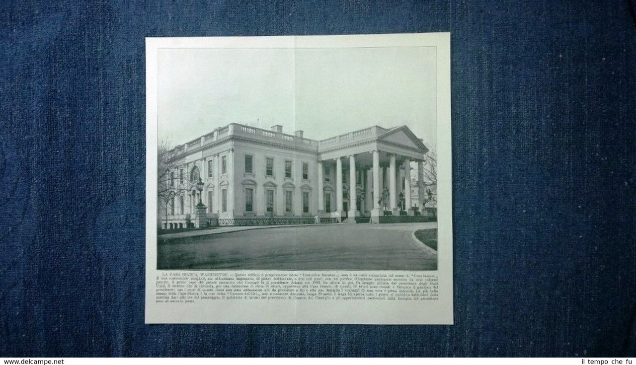Rara veduta di fine '800: Casa Bianca. Washington + Sorgenti …