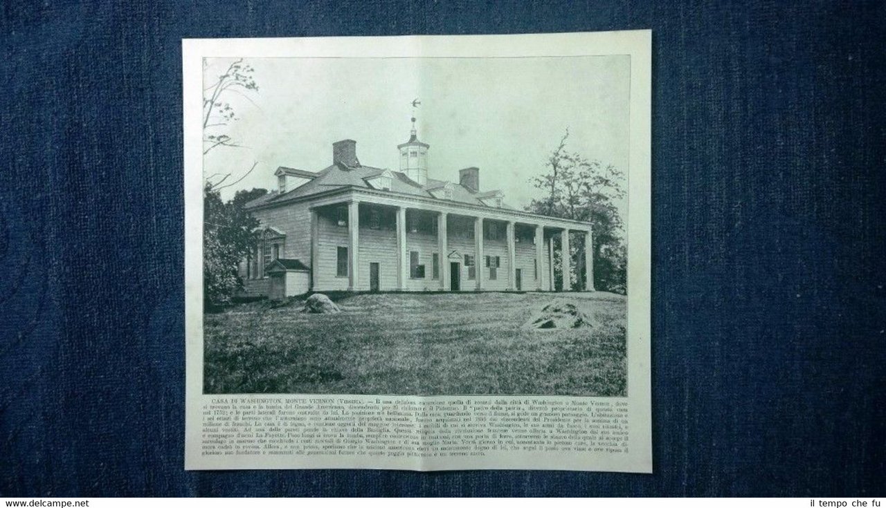 Rara veduta di fine '800: Casa di Washington. Virginia + … | Immagine principale