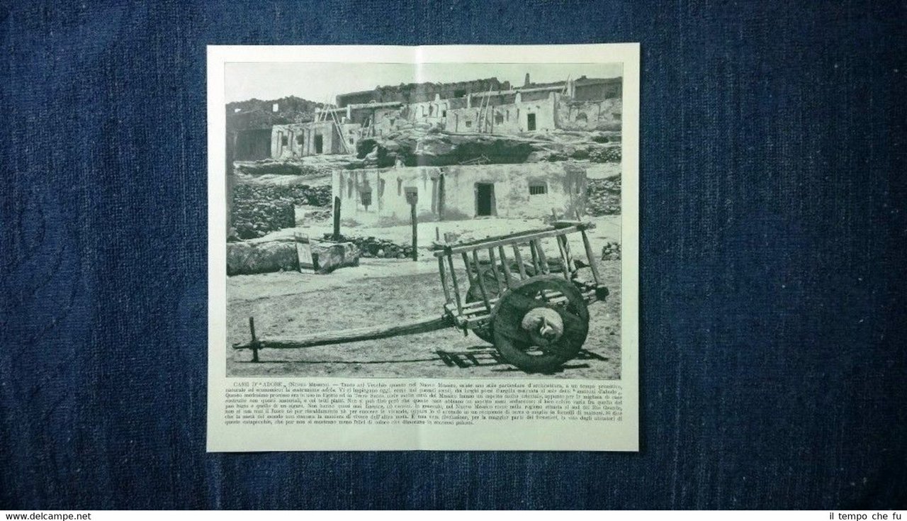 Rara veduta di fine '800: Case d'"Adobe".Nuovo Messico+Golden Gate.California