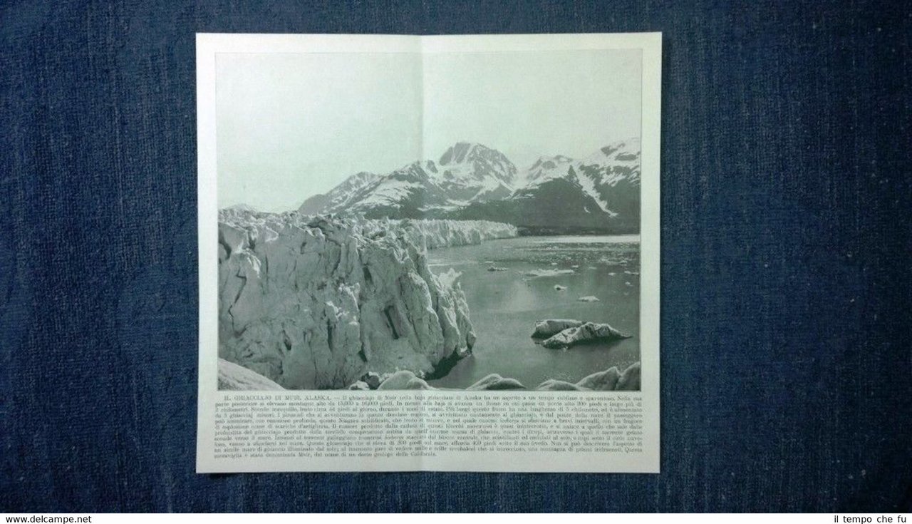 Rara veduta di fine '800: Ghiacciaio di Muir.Alaska + Avana. …