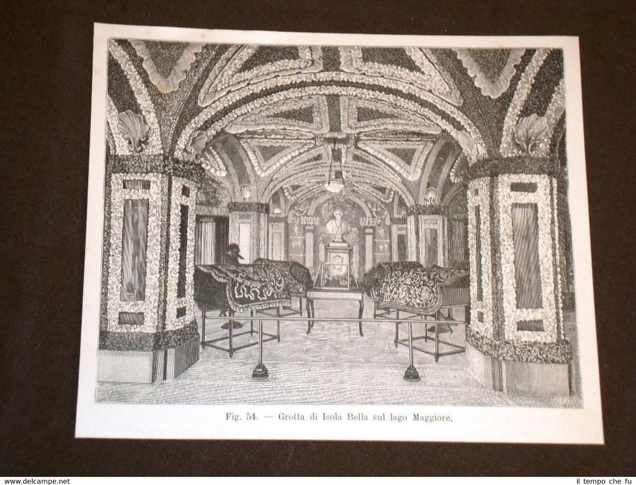 Rara veduta di fine '800 La Grotta di Isola Bella …