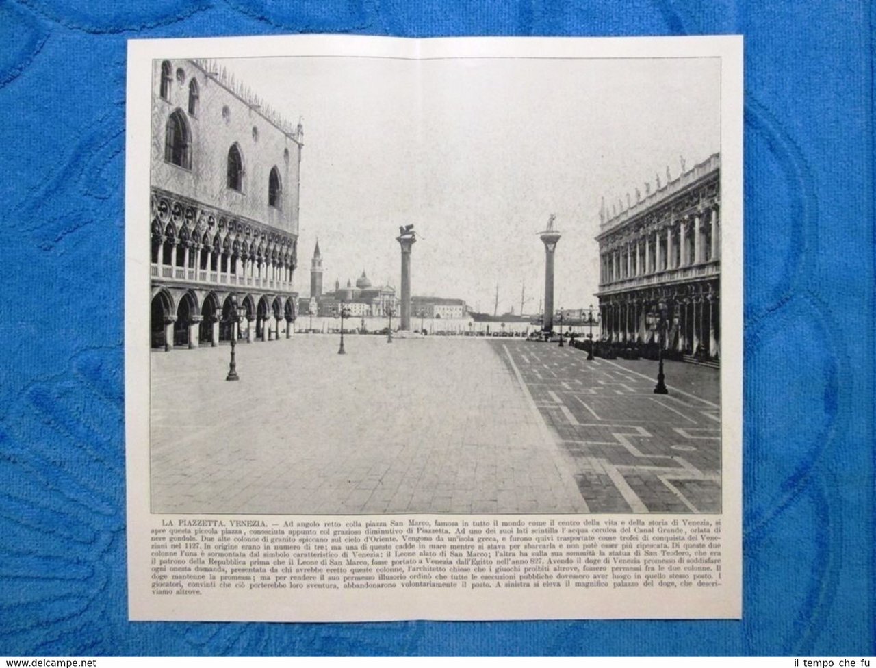 Rara veduta di fine '800: La Piazzetta. Venezia + Palermo …