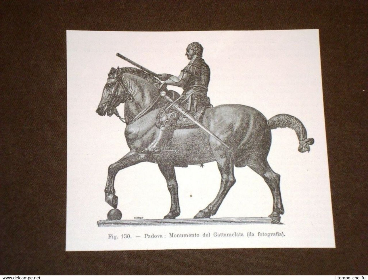 Rara veduta di fine '800 Padova - Monumento del Gattamelata | Immagine principale