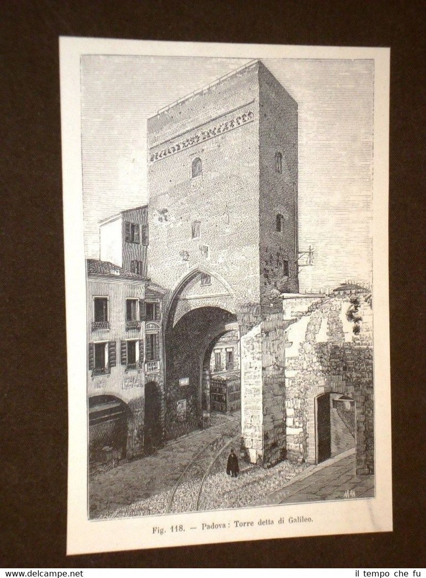 Rara veduta di fine '800 Padova - Torre detta di …