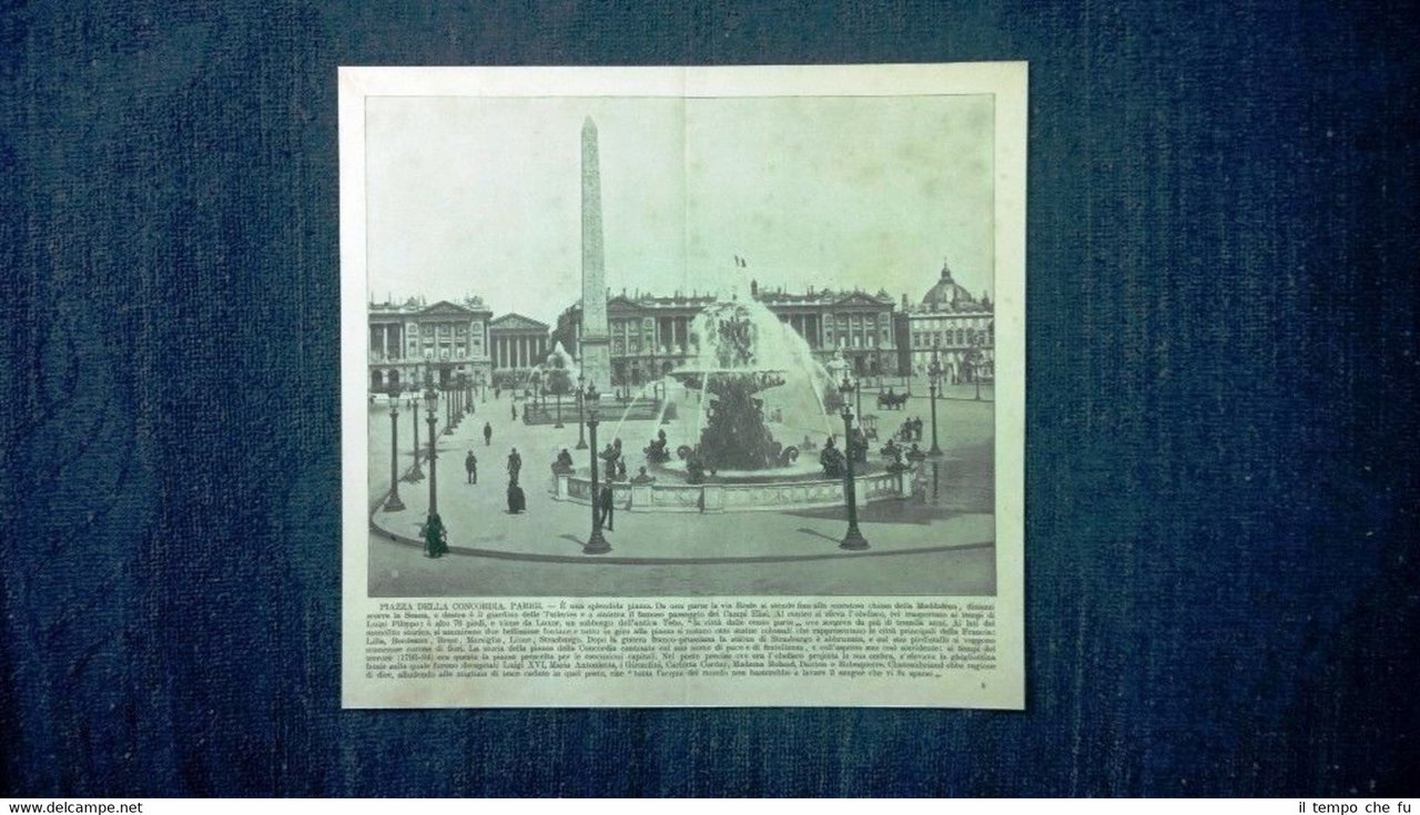 Rara veduta di fine '800: Piazza della Concordia. Parigi + …