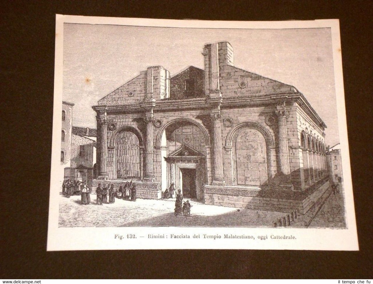 Rara veduta di fine '800 Rimini Facciata del Tempio Malatestiano …