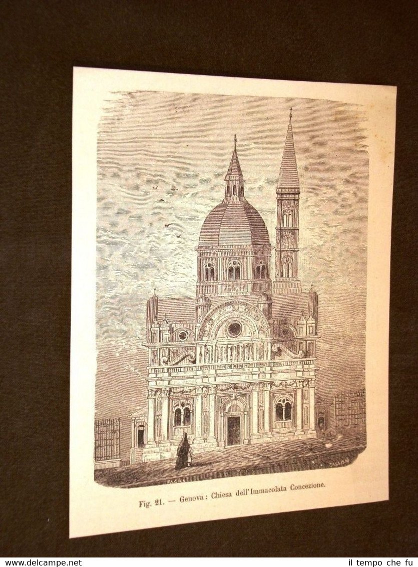 Rara veduta di Genova di fine 800 Chiesa dell'Immacolata Concezione | Immagine principale