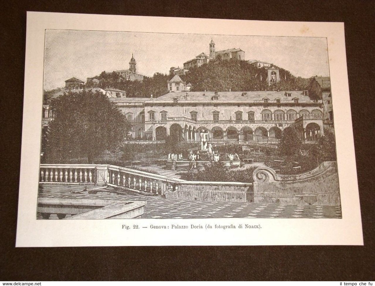 Rara veduta di Genova di fine 800 Palazzo Doria