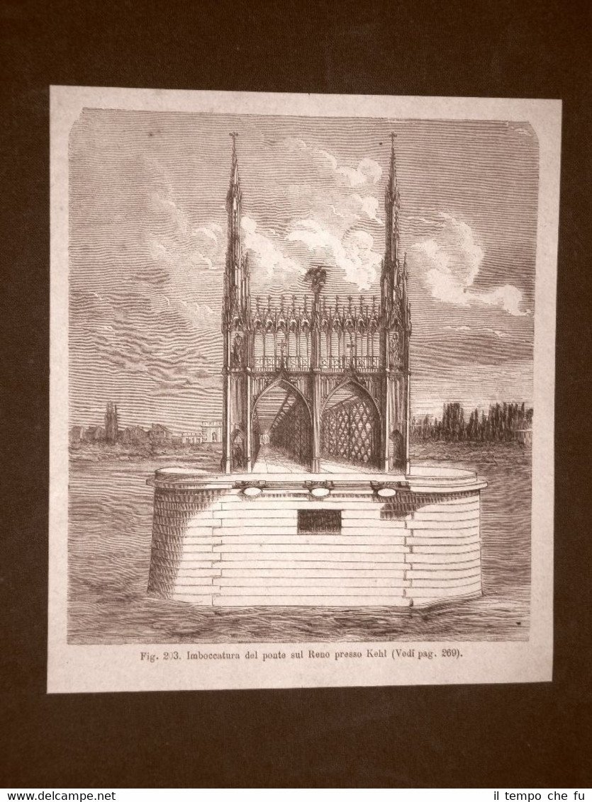 Rara veduta di Kehl nel 1875 Ponte della ferrovia sul …