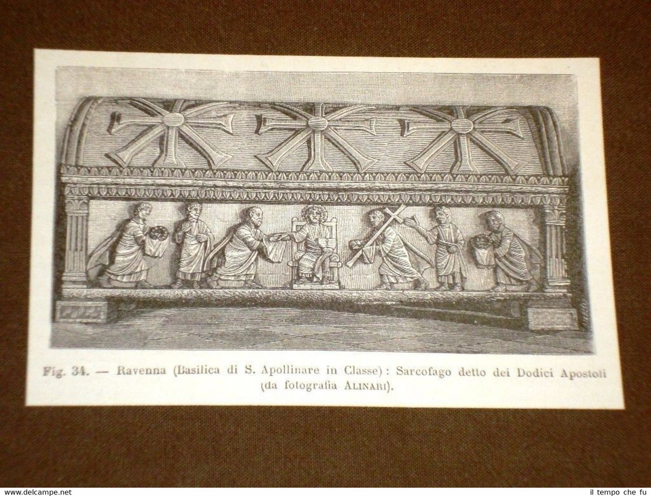 Rara veduta di Ravenna di fine '800 Basilica Sant'Apollinare Sarcofago …
