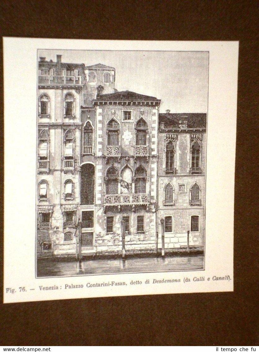 Rara veduta di Venezia di fine '800 Palazzo Contarini - …