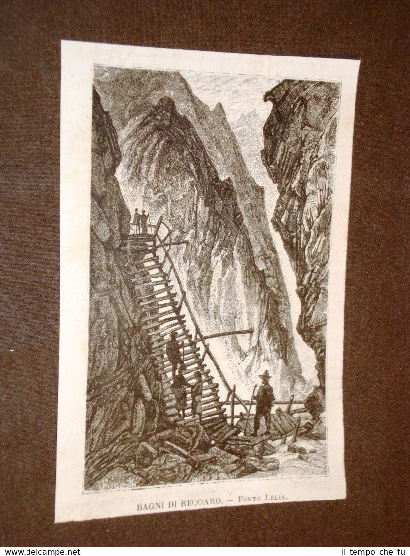 Rarissima veduta dei Bagni di Recoaro nel 1876 La Fonte …