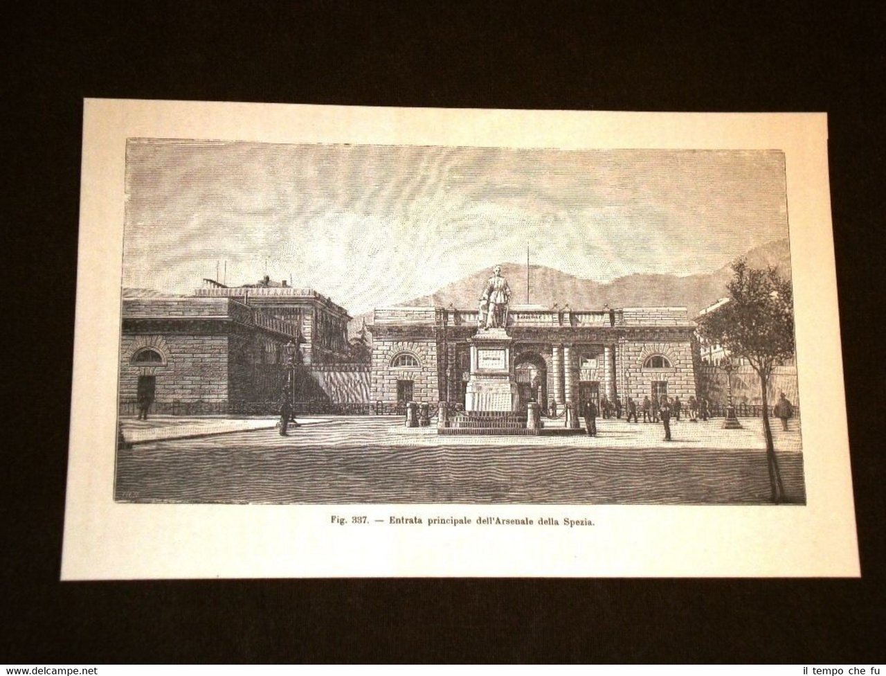 Rarissima veduta dell'entrata principale dell'Arsenale della Spezia nell'800