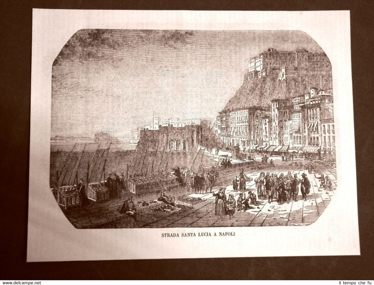 Rarissima veduta della strada Santa Lucia a Napoli del 1865 … | Immagine principale