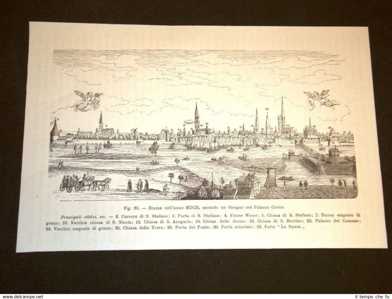 Rarissima veduta di Brema o Bremen nell'anno MDCII o 1602 …