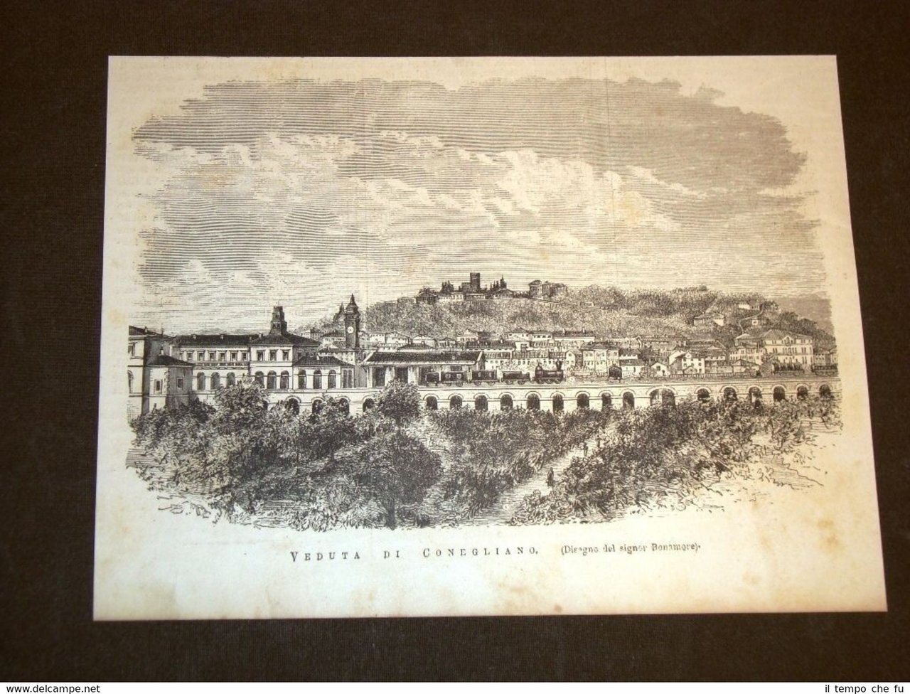 Rarissima veduta di Conegliano nel 1877