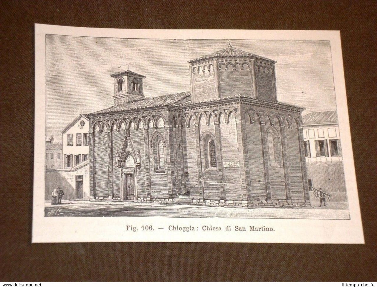 Rarissima veduta di fine '800 Chioggia - Chiesa di San …
