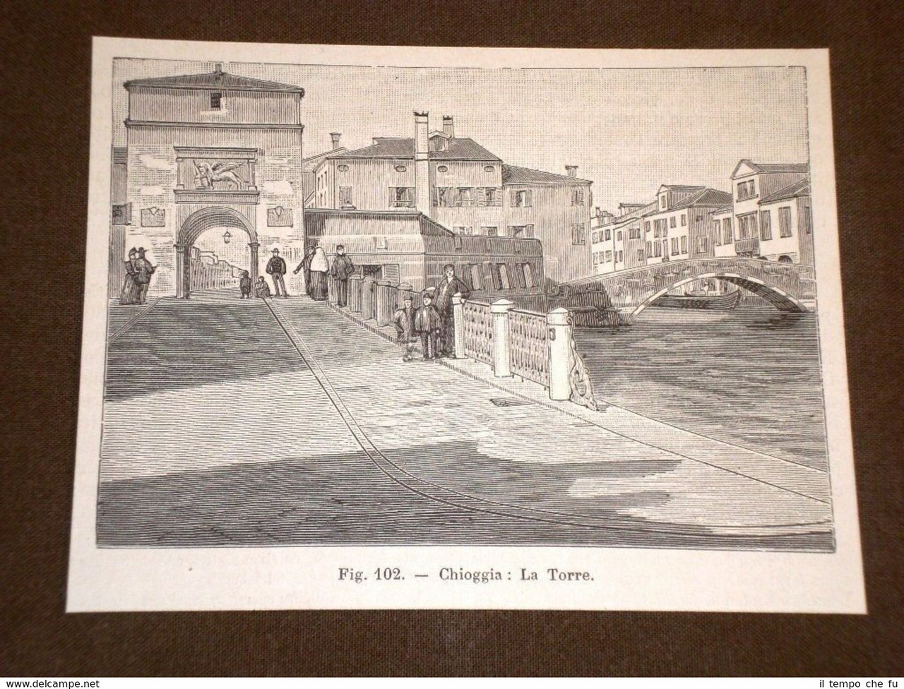 Rarissima veduta di fine '800 Chioggia - La Torre