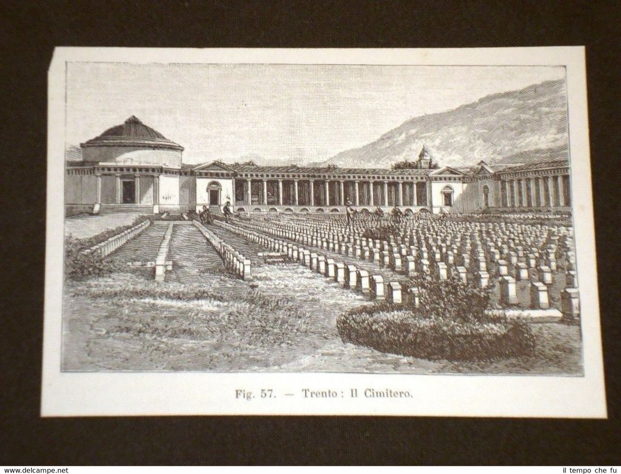 Rarissima veduta di fine '800 Trento - Il cimitero | Immagine principale