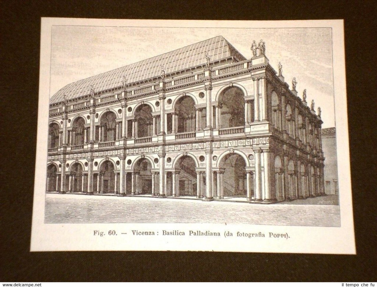 Rarissima veduta di fine '800 Vicenza - Basilica Palladiana | Immagine principale